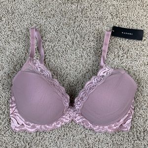 NWT Natori feathers lace antique pink pearl underwire bra sz 34D